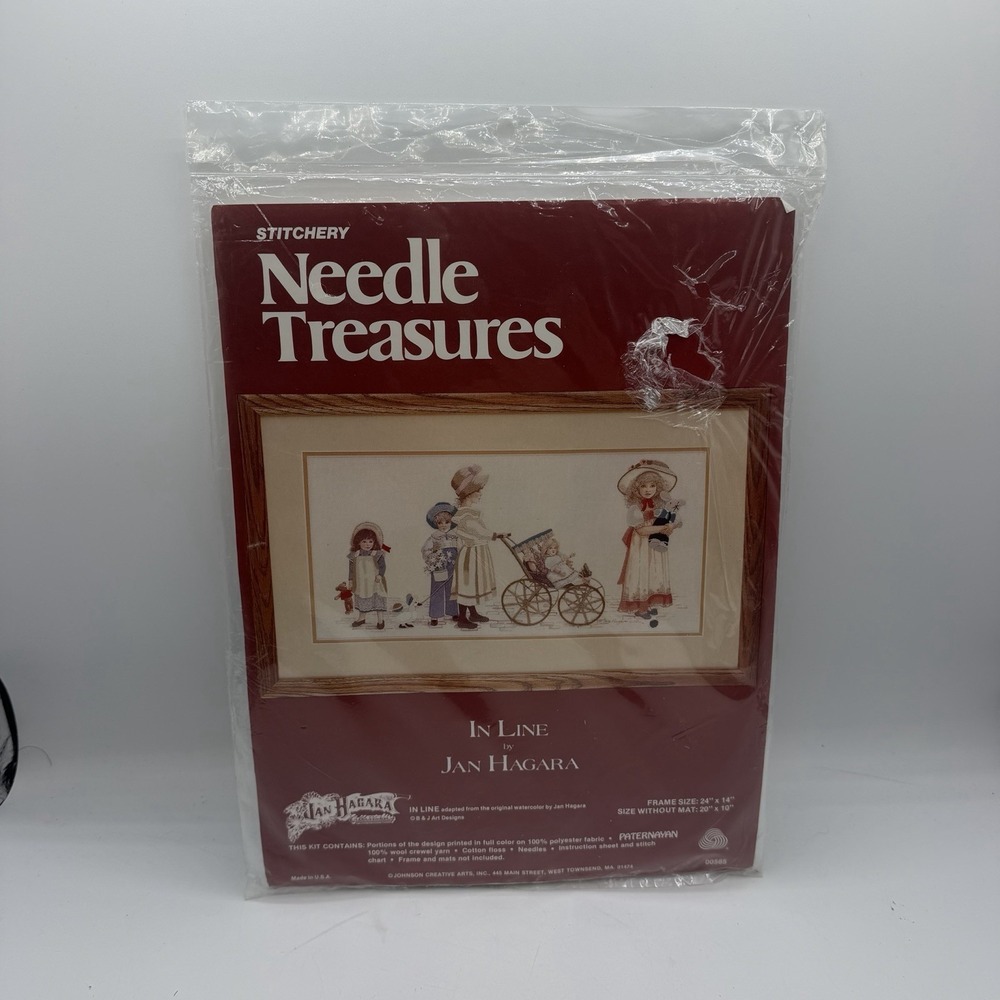 Vintage Needle Treasures Crewel Kit In Line 20x10 Multicolor Jan Hagara 00565